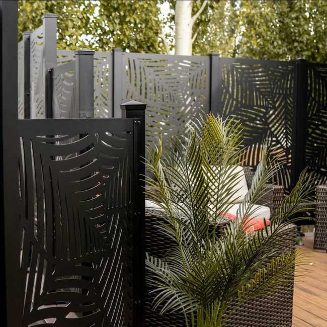 Potted plants on a wooden deck